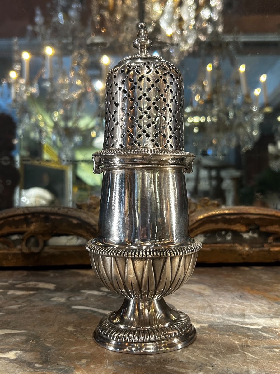 Silver-plated Metal Salt Shaker, Louis XIV Style