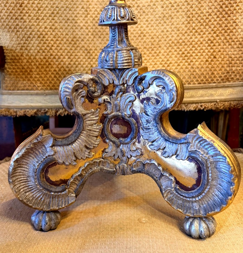 Paire de chandeliers baroques XVIIIe siècle -photo-2