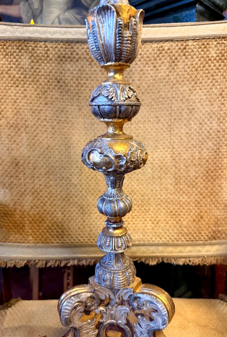 Paire de chandeliers baroques XVIIIe siècle -photo-3