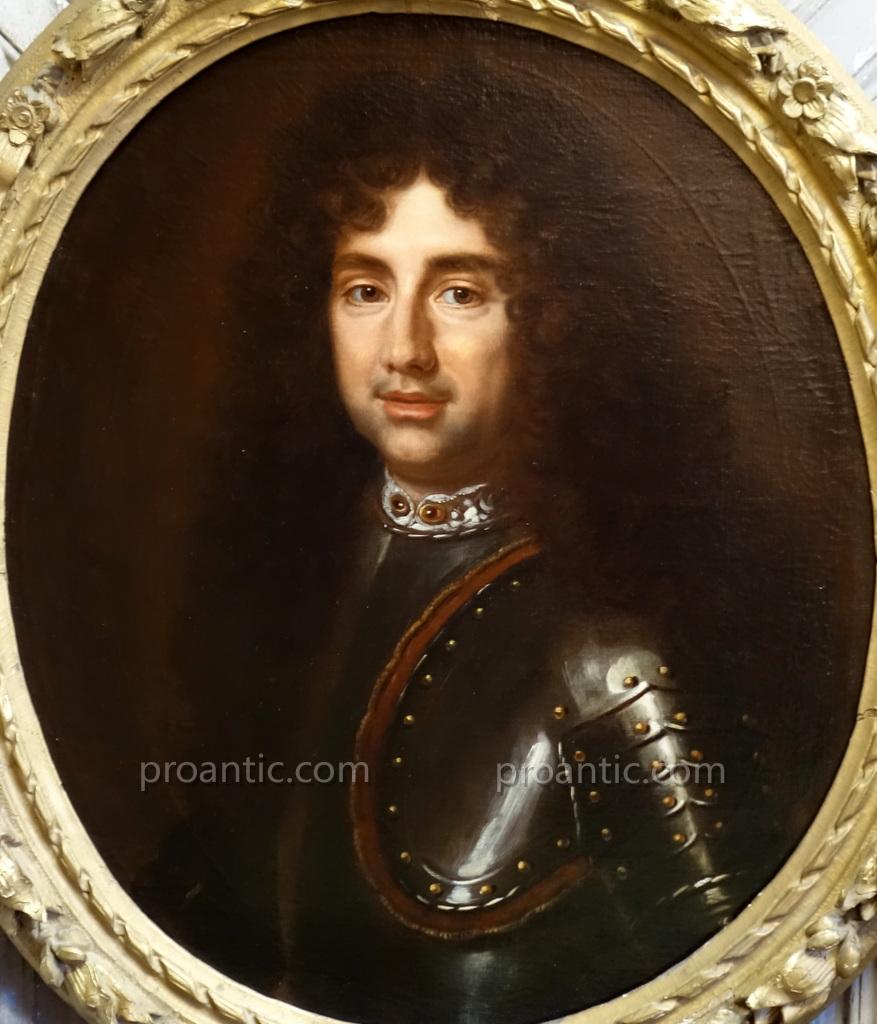 Portrait d'Homme En Armure Epoque Louis XIV