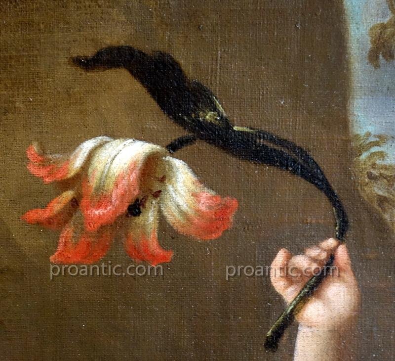 Huile Sur Toile "Puttis" Epoque Louis XIV-photo-3
