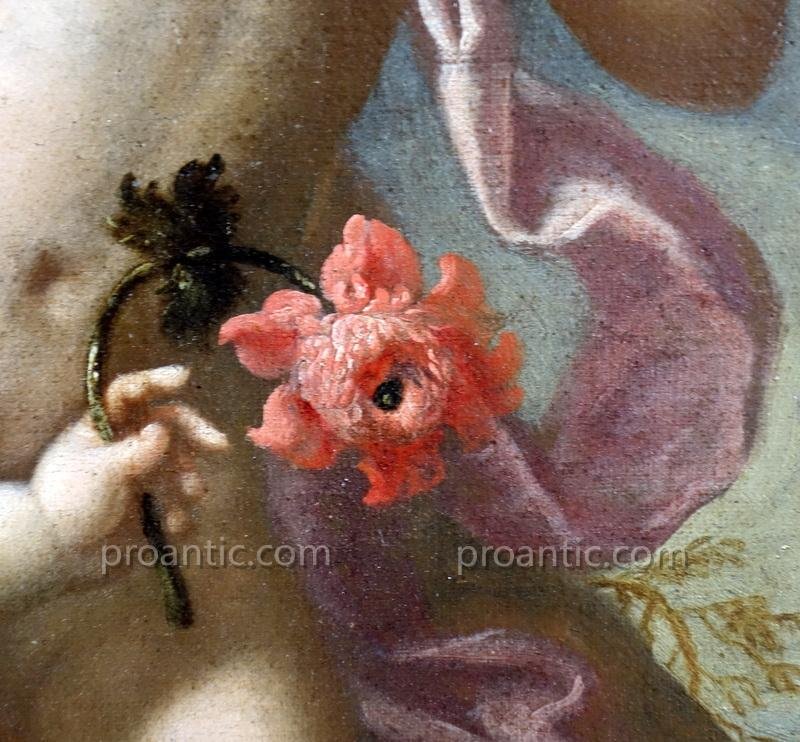 Huile Sur Toile "Puttis" Epoque Louis XIV-photo-4