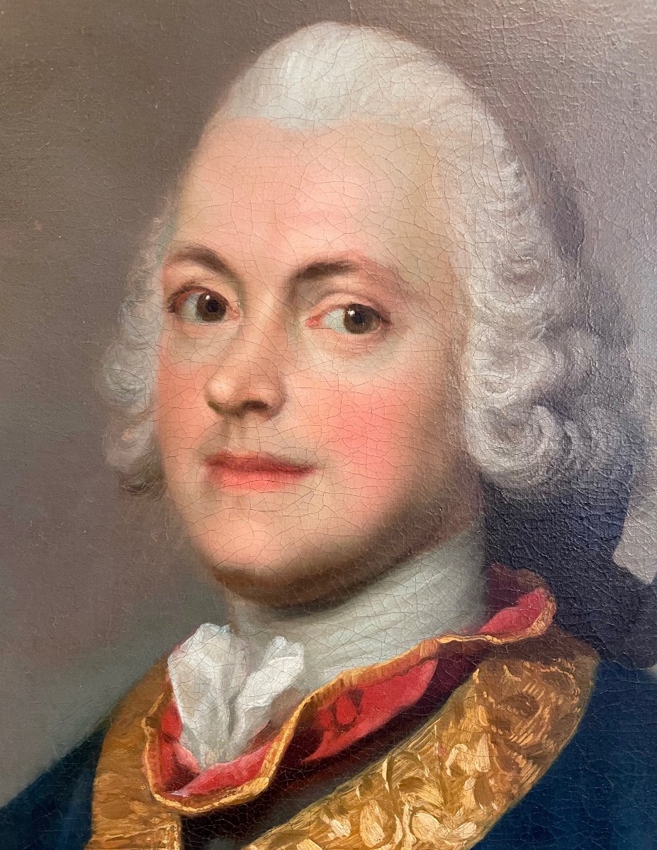 Beau Portrait D’un Officier Vers 1750-photo-2