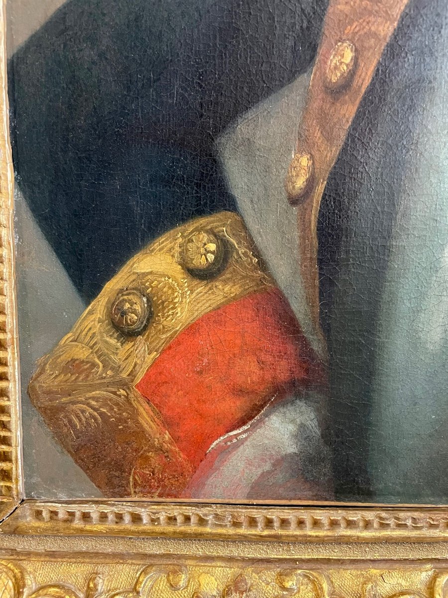Beau Portrait D’un Officier Vers 1750-photo-3