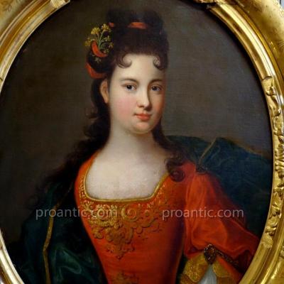 Portrait d'Une Dame De Qualité Epoque Louis XIV