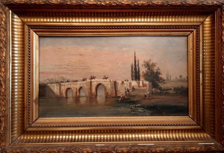 Pair Of Oil On Canvas - Orientalist Landscapes - By Emile Godchaux (1860 -1938)