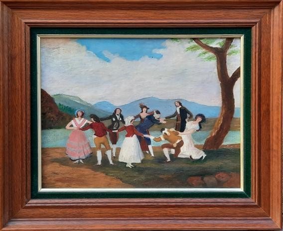 Oil On Canvas - La Gallina Ciega Or Colin-maillard (20th Century)-photo-1