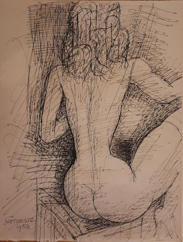 Marcel Gromaire (1892-1971) - Female Nude - Drawing On Paper