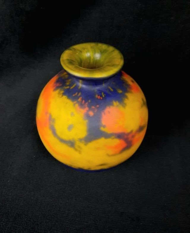 Vase Boule En Verre Muller Frères, Lunéville (xxe Siècle)