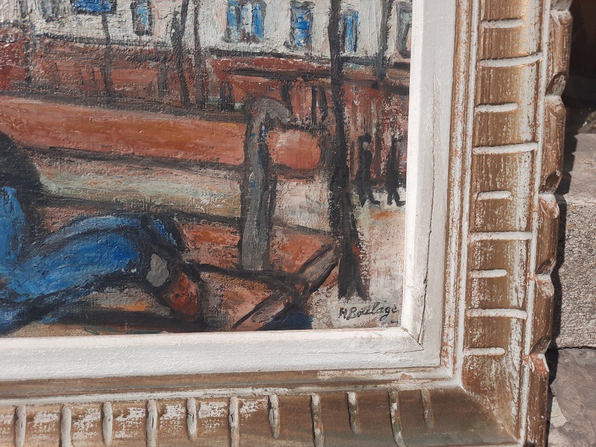 Henri Boulage (1899- Après 1940) Huile Sur Toile De La Place Du Tertre -photo-3