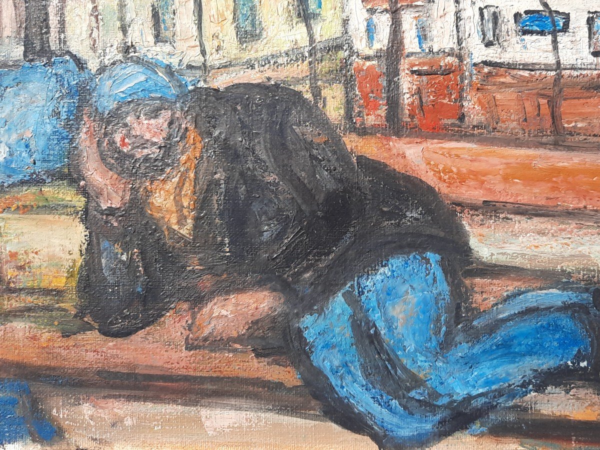Henri Boulage (1899- Après 1940) Huile Sur Toile De La Place Du Tertre -photo-4