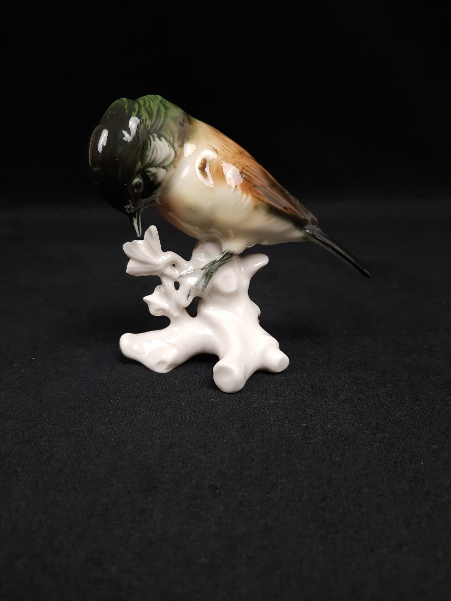 Karl Ens - Porcelain Bird With Lowered Head (20th Century)-photo-2