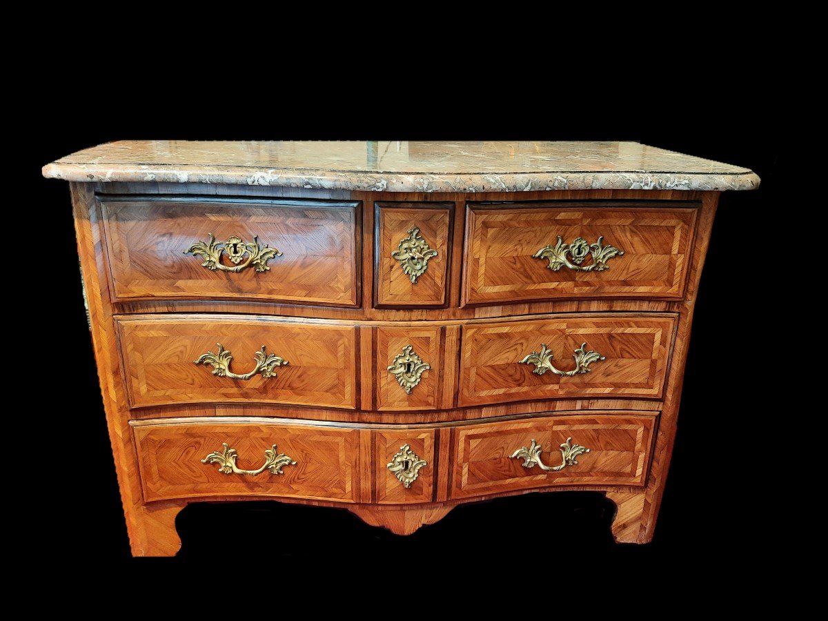 Regency Period Marquetry Commode (18th Century)-photo-3