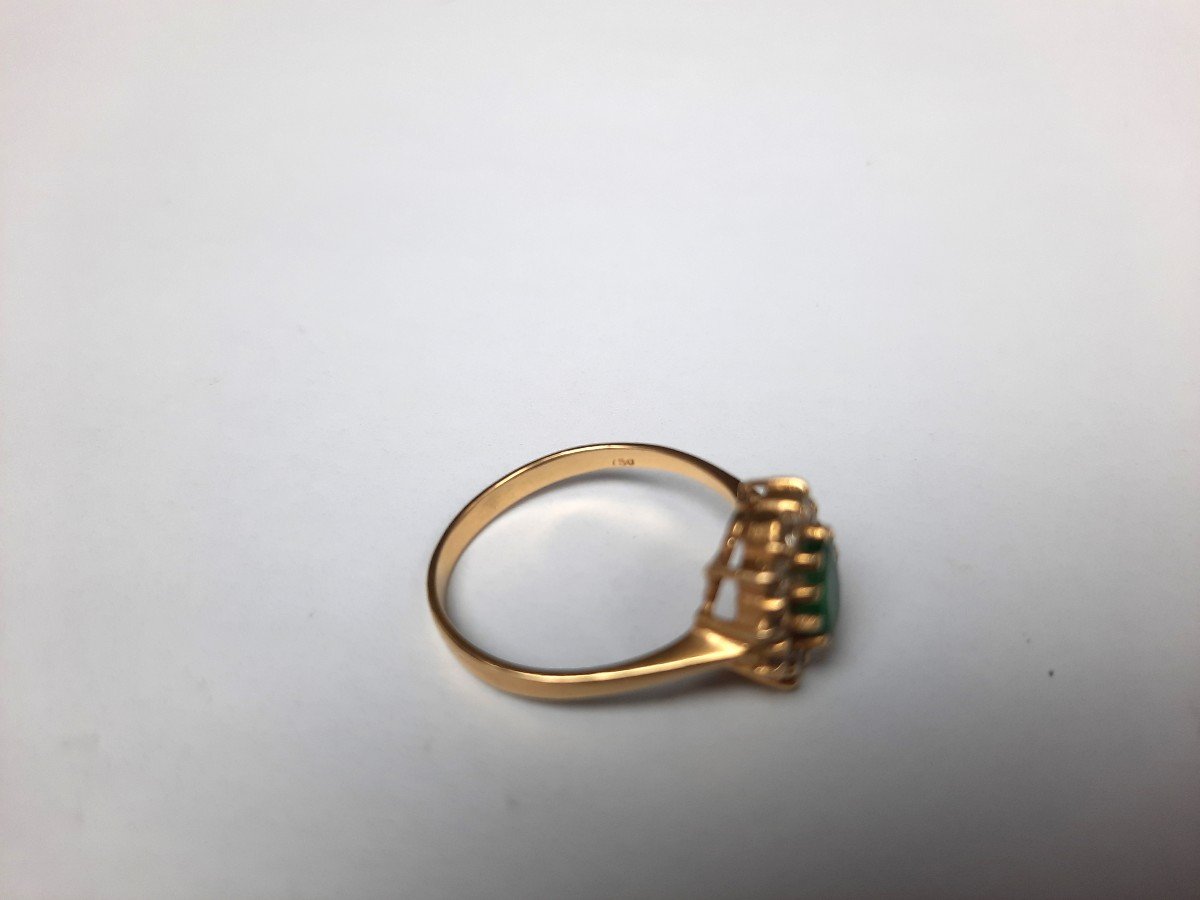 Marguerite Ring In Gold With Emerald-photo-2