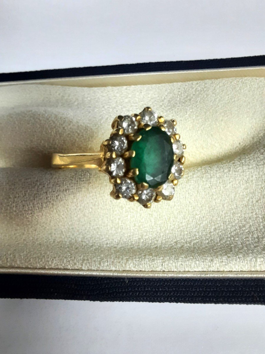 Marguerite Ring In Gold With Emerald-photo-4