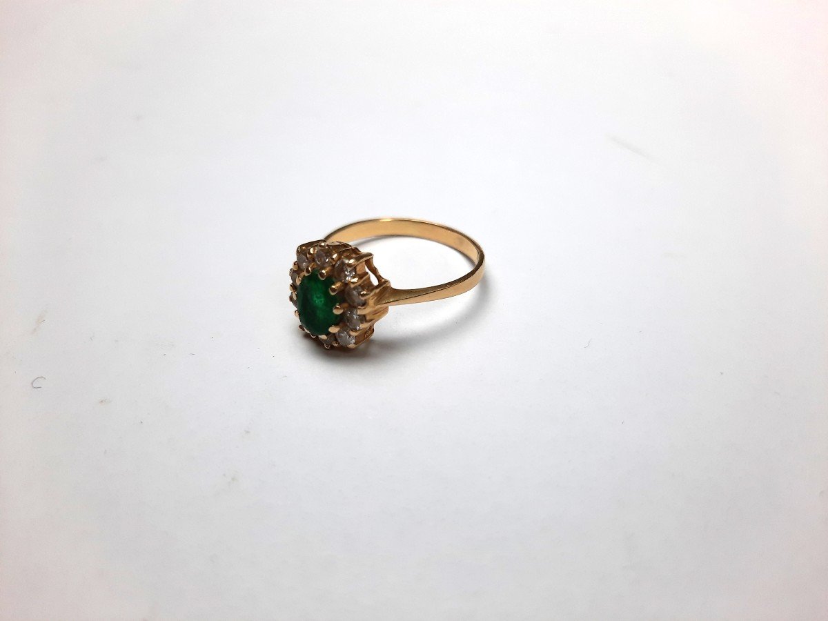 Marguerite Ring In Gold With Emerald-photo-1