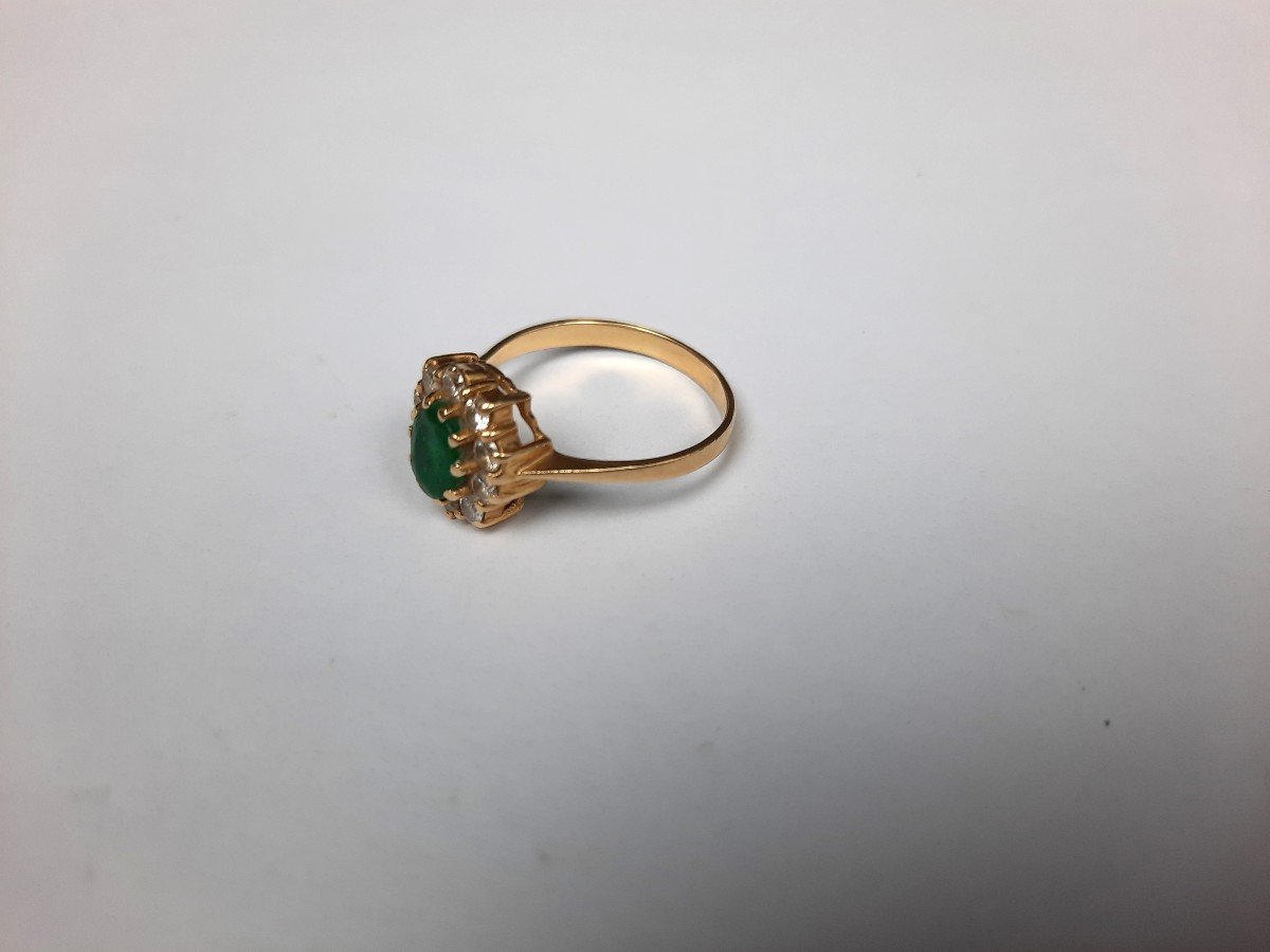 Marguerite Ring In Gold With Emerald-photo-3