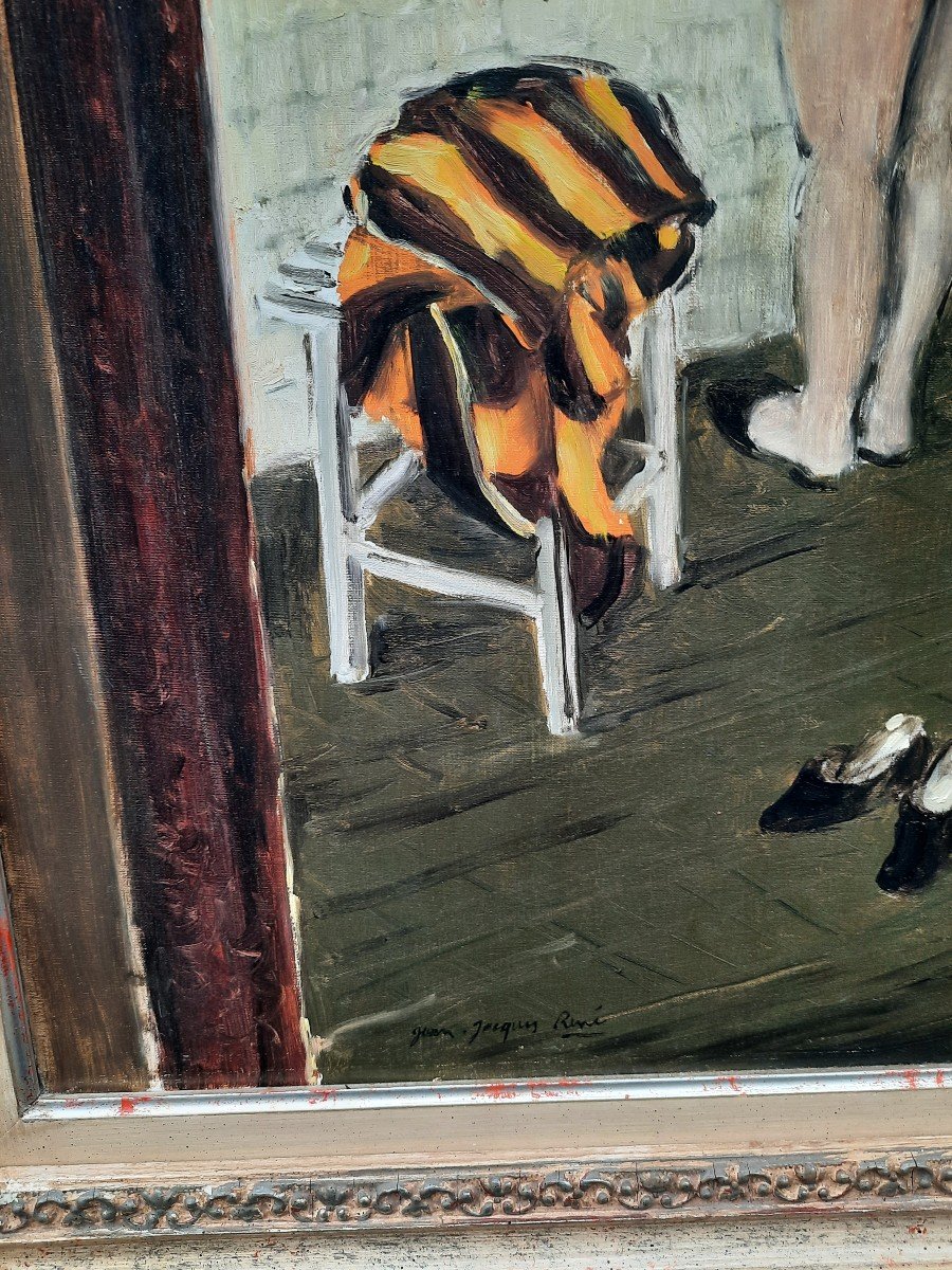 Jean-jacques René (1943) - Oil On Canvas - Before The Bath-photo-2