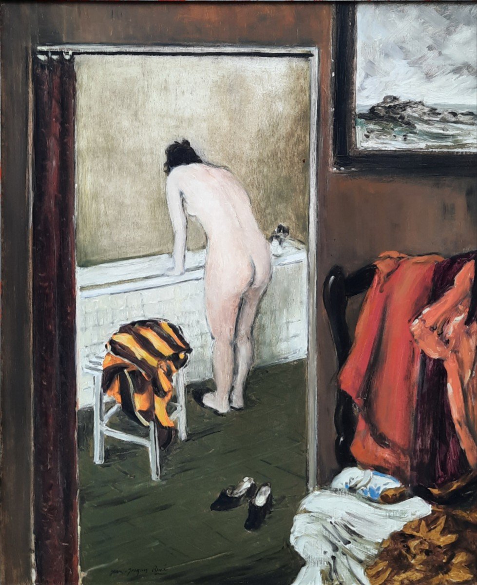 Jean-jacques René (1943) - Oil On Canvas - Before The Bath