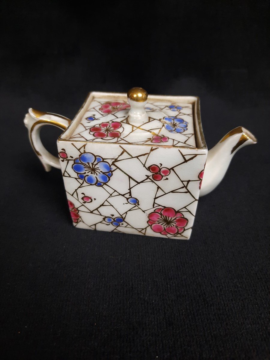 Théière En Porcelaine Fleurs - Japon XXe Siècle-photo-3