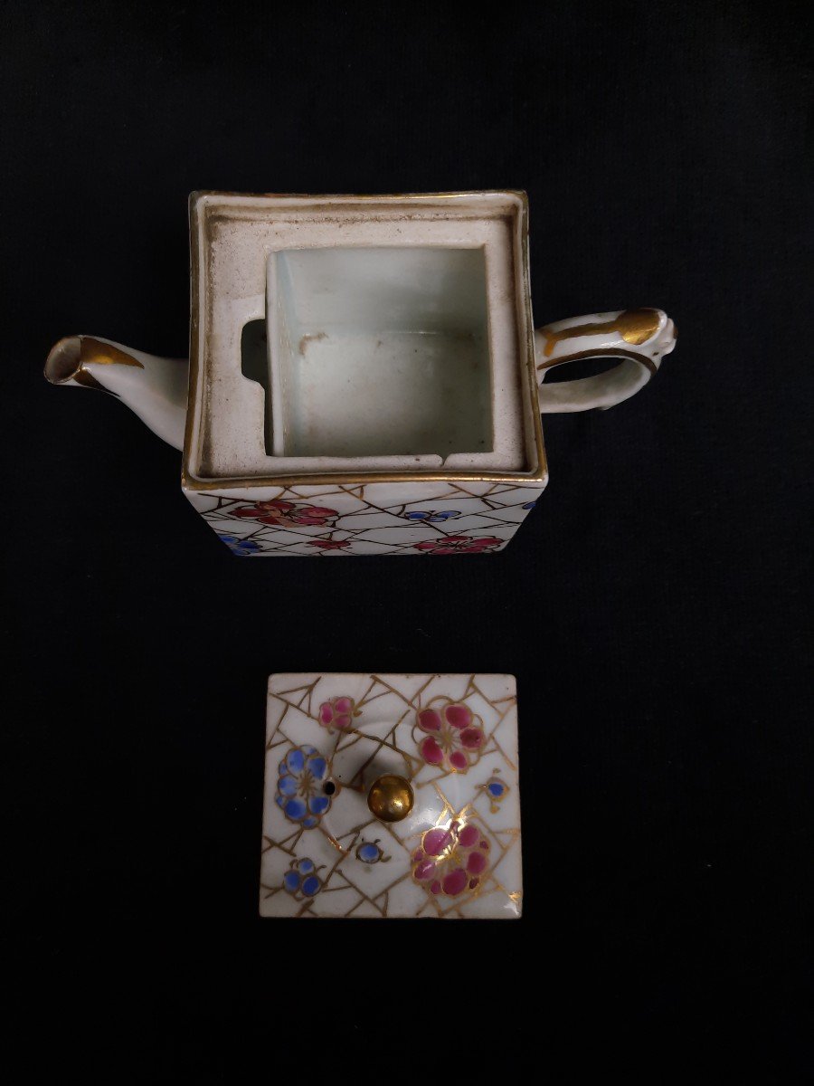 Théière En Porcelaine Fleurs - Japon XXe Siècle-photo-2