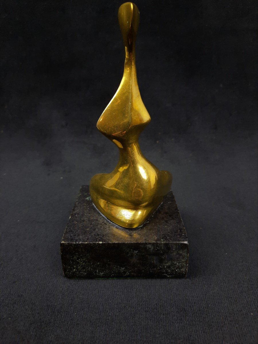 Petite Sculpture En Bronze Doré (xxe Siècle)-photo-2