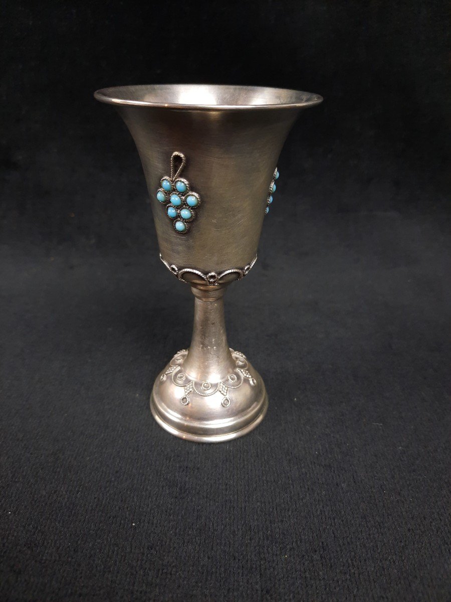 Small Glass / Goblet In Sterling Silver-photo-2