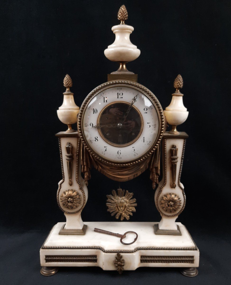 Marble Portico Clock Late 18th Century