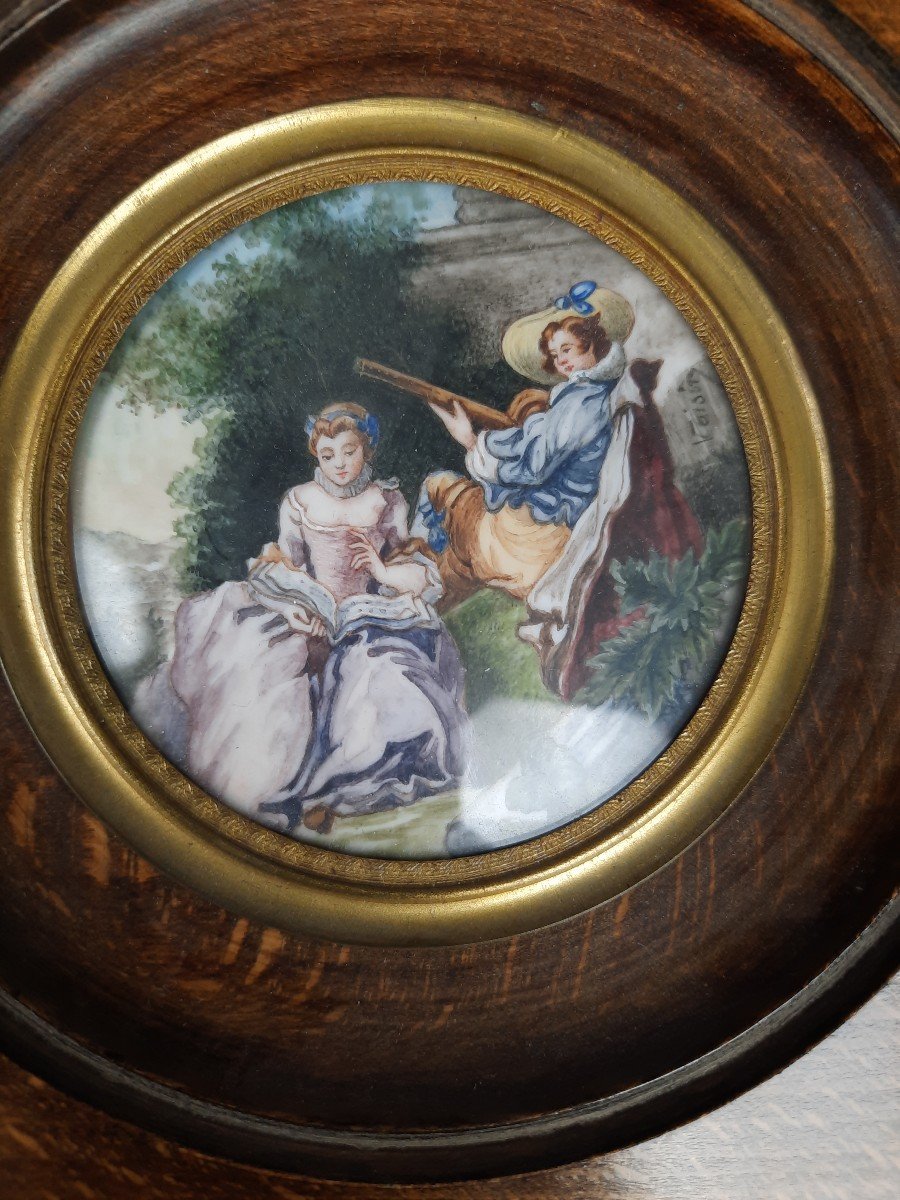 Miniature - Gallant Scene - 19th Century-photo-3