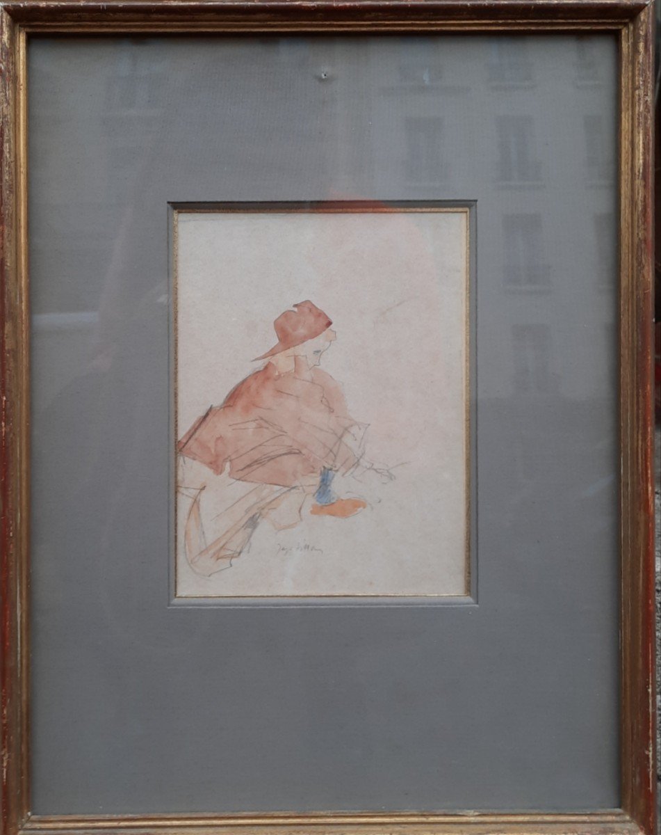 Jacques Villon (1875-1963) - Watercolor Of A Woman -photo-3