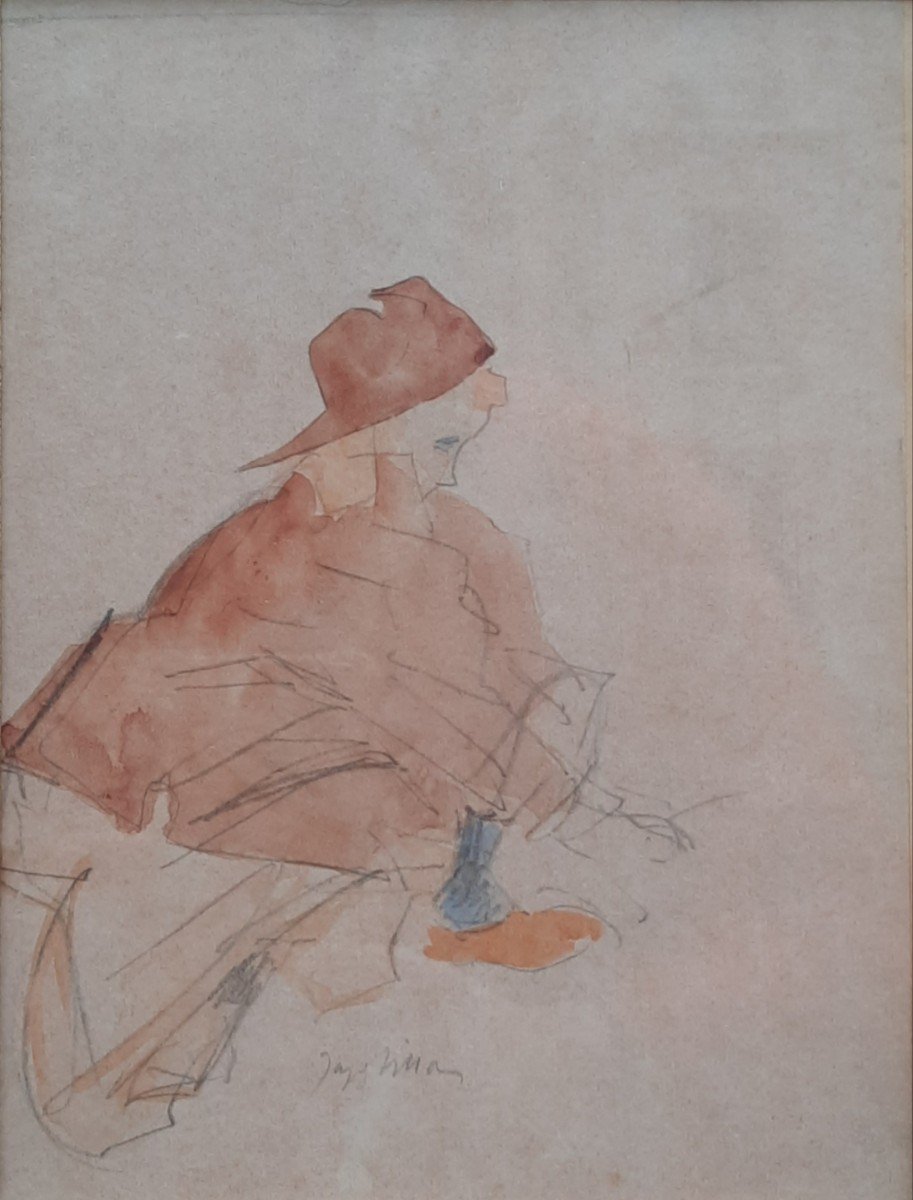 Jacques Villon (1875-1963) - Watercolor Of A Woman 
