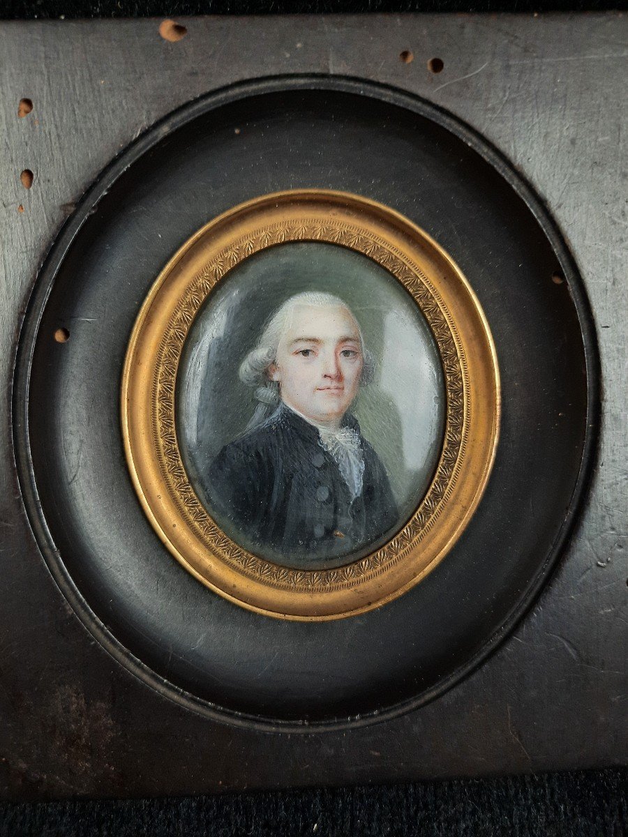 Miniature - Portrait d'Un Homme - XIXe Siècle-photo-2