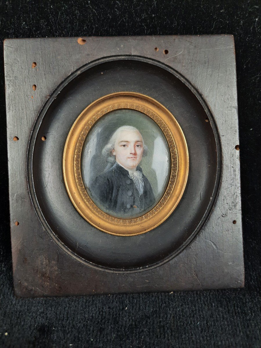 Miniature - Portrait d'Un Homme - XIXe Siècle-photo-3