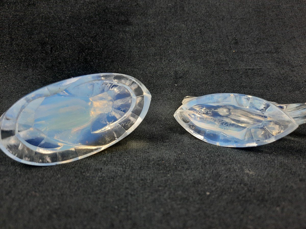 Paire De Sculptures En Verre Opalescent - Sabino (xxe Siècle)-photo-3