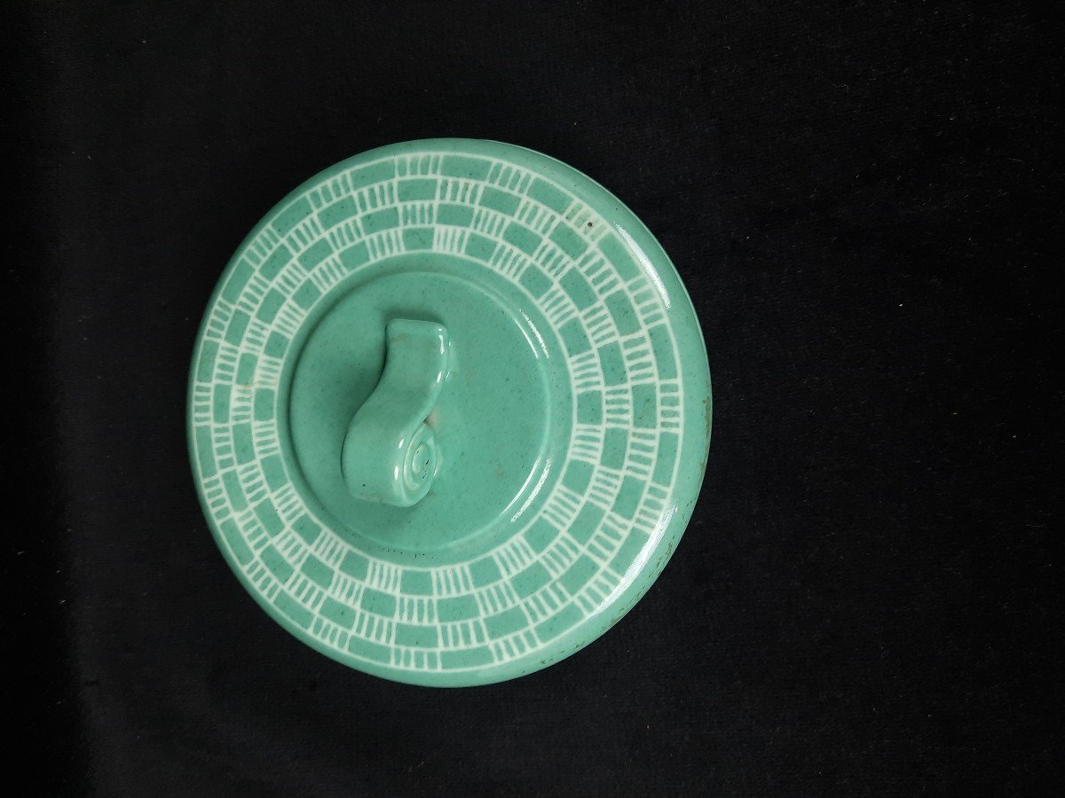 Round Ceramic Box (20th Century)-photo-3