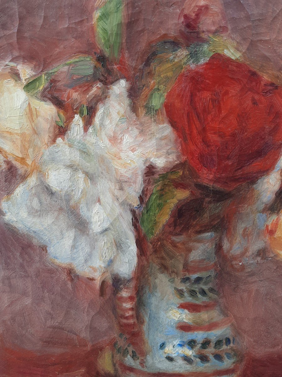 Lucien Mignon (1865-1944) - Oil On Canvas - Flowers -photo-2