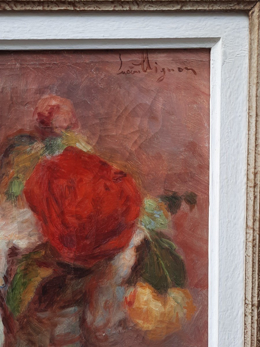 Lucien Mignon (1865-1944) - Oil On Canvas - Flowers -photo-3