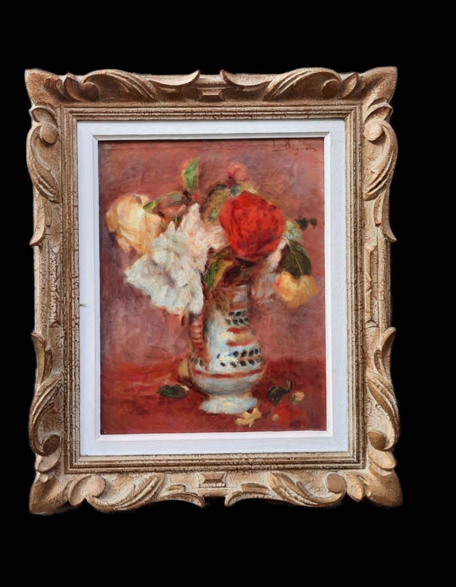 Lucien Mignon (1865-1944) - Oil On Canvas - Flowers -photo-4