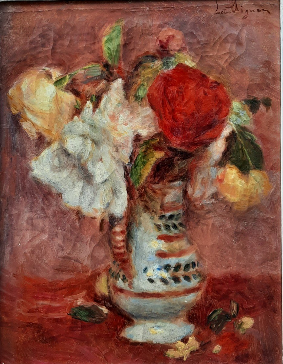 Lucien Mignon (1865-1944) - Oil On Canvas - Flowers 