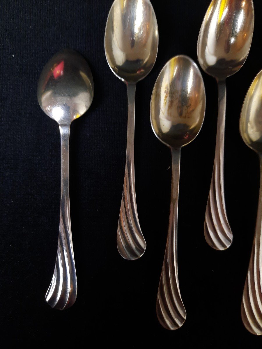 Set Of 12 Minerva Silver Spoons (19th Century)-photo-2