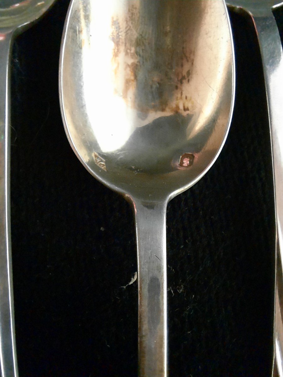 Set Of 12 Minerva Silver Spoons (19th Century)-photo-3