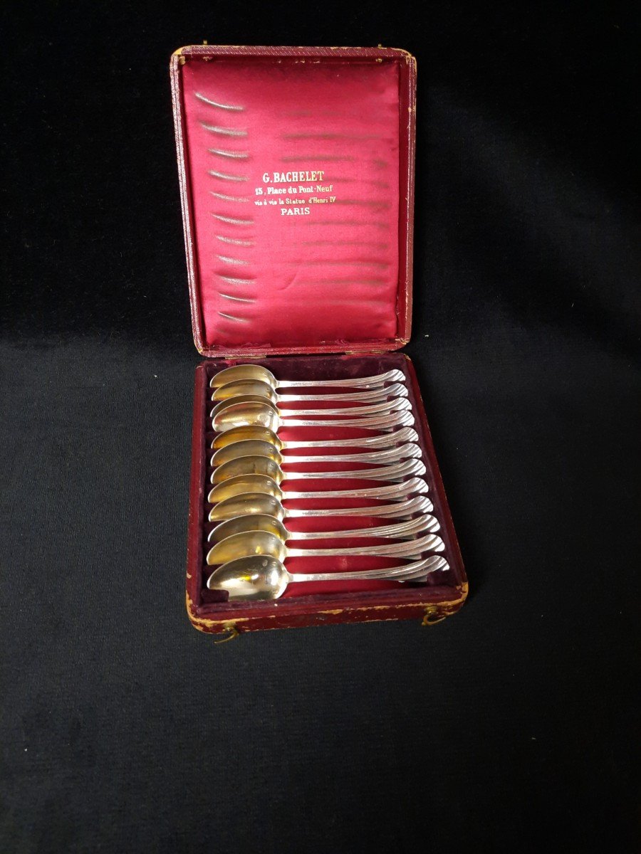 Set Of 12 Minerva Silver Spoons (19th Century)-photo-4