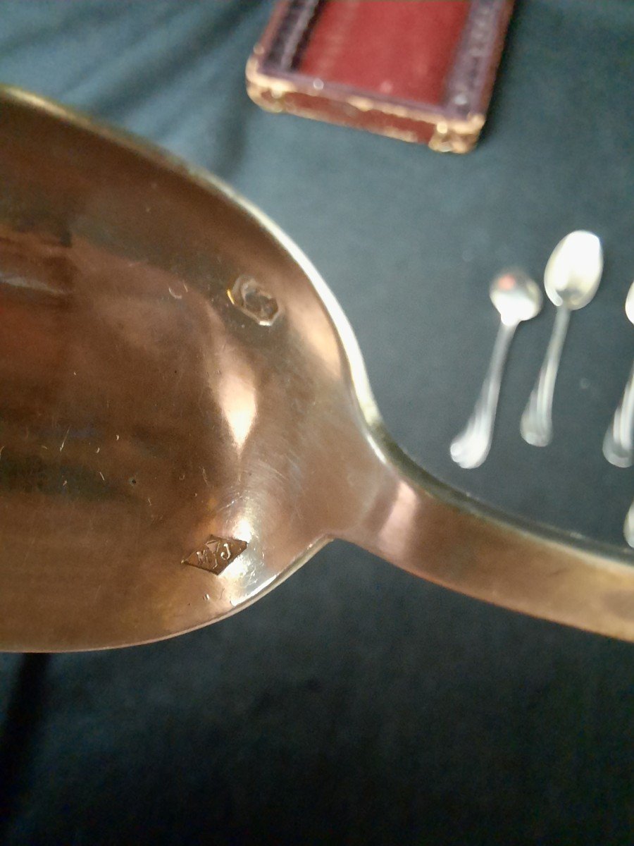 Set Of 12 Minerva Silver Spoons (19th Century)-photo-1