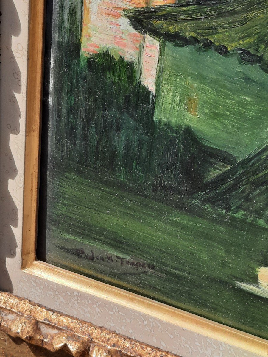 Pedro Trapero (1918-2005) - Oil On Panel - Urban Landscape-photo-3