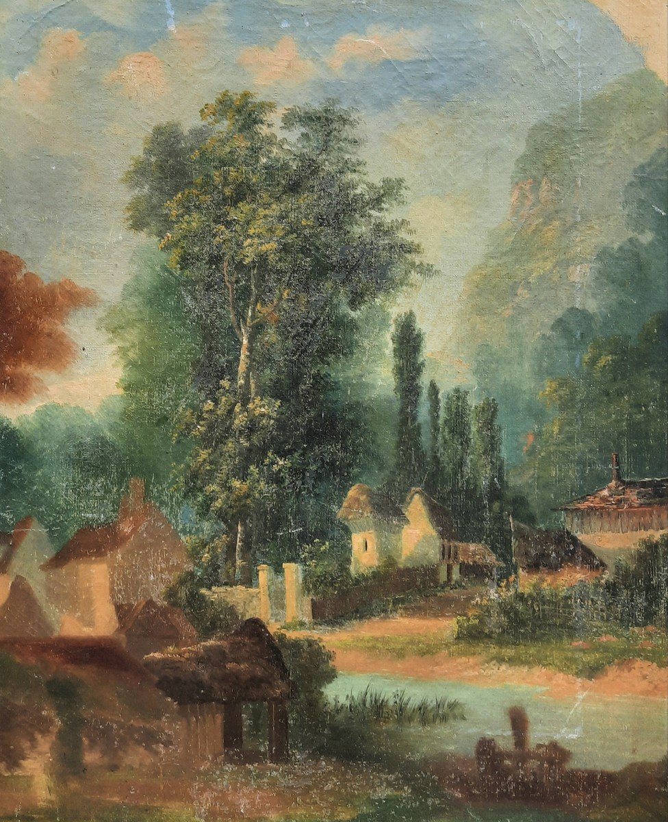 Oil On Canvas - Bucolic Landscape - 20th Century