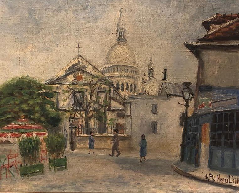 Valentine Arnoulin - Oil On Canvas - View Of Montmartre (19th Century)