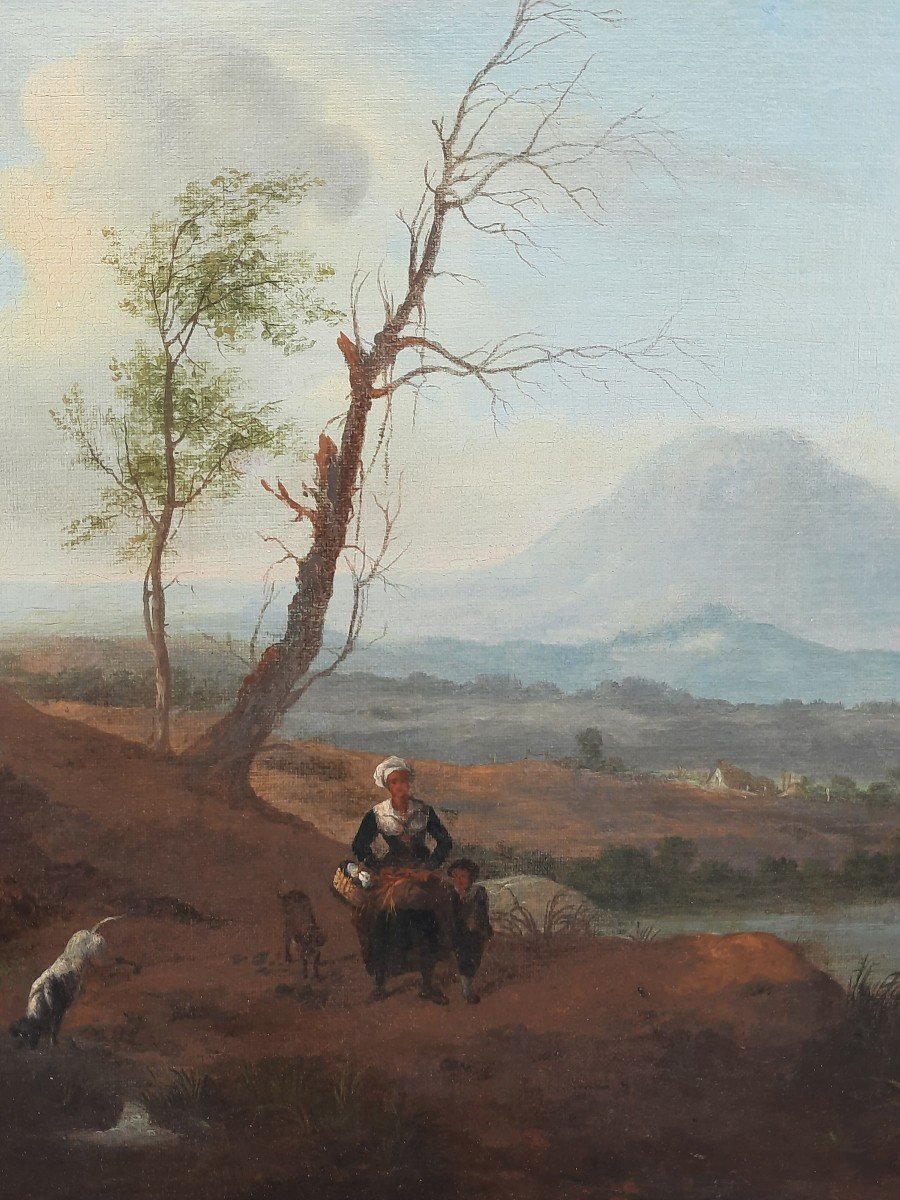 Huile Sur Toile - Paysage Romantique - XIXe Siècle-photo-2