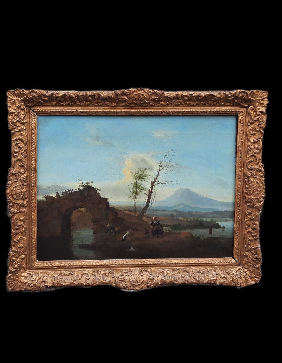 Huile Sur Toile - Paysage Romantique - XIXe Siècle-photo-4