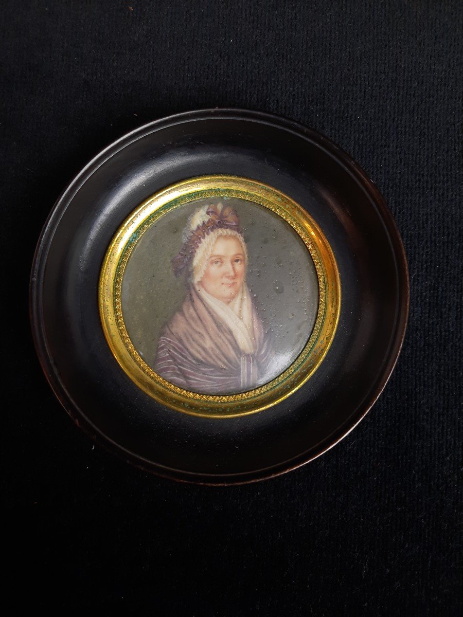 Miniature Ovale - Portrait d'Une Femme (xixe Siècle)-photo-2