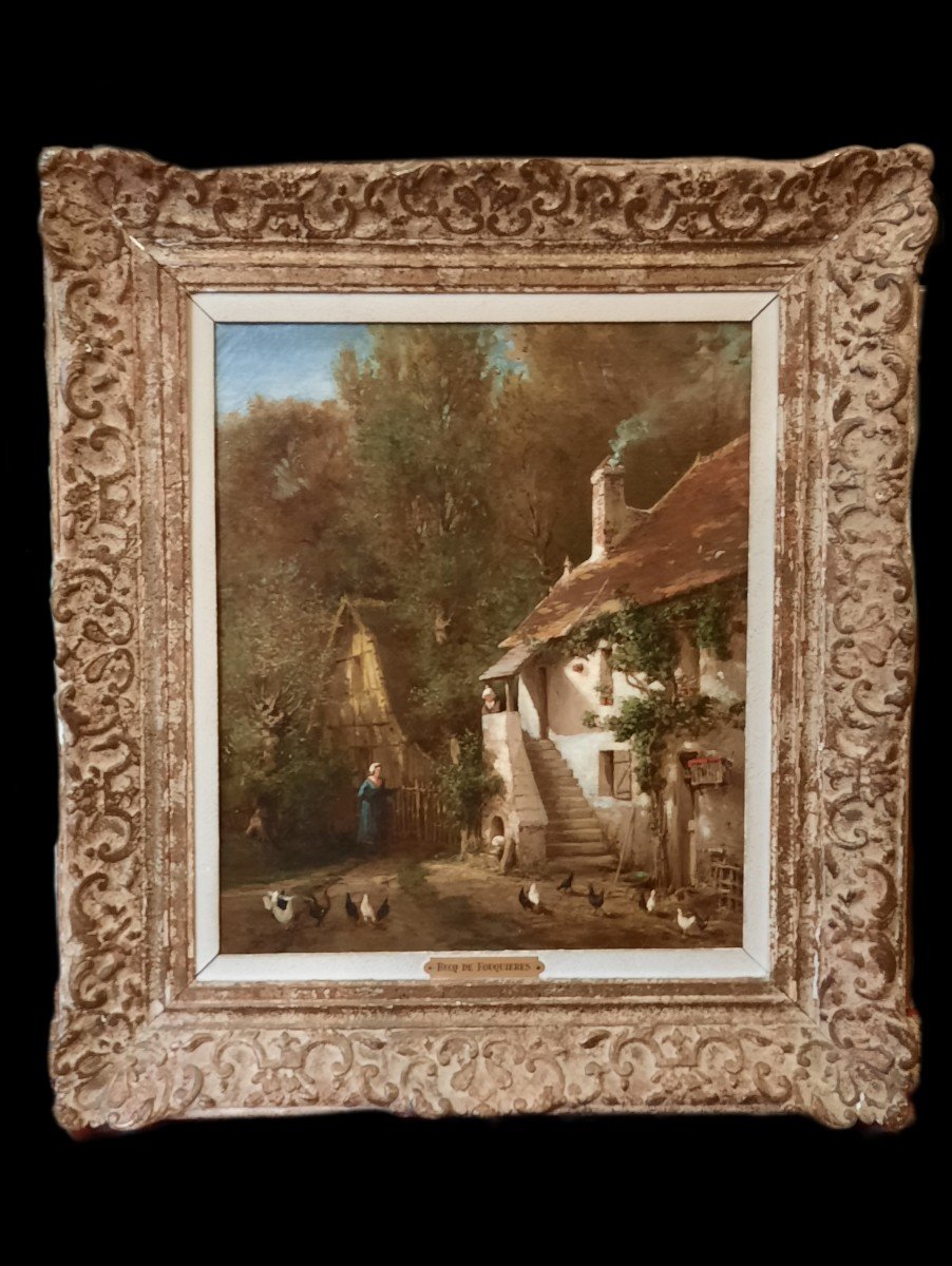 Louise Marie Becq De Fouquières (1825-1892) - Huile Sur Toile - La Chaumière-photo-3